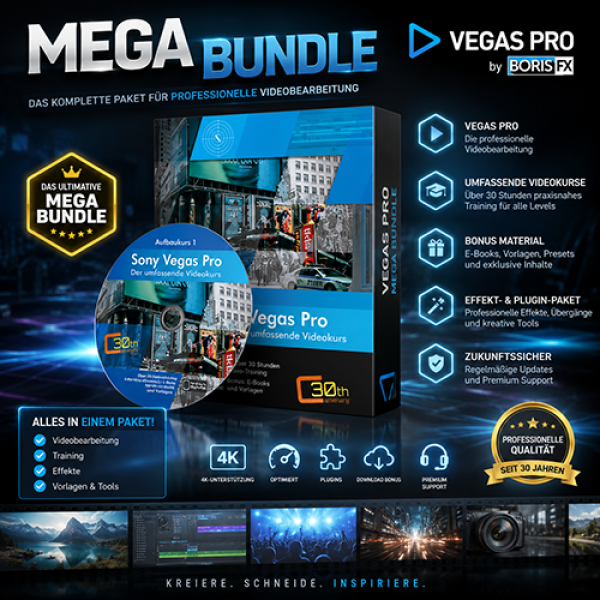 MEGA Lernkurs-Bundle Vegas Pro (Boris FX)